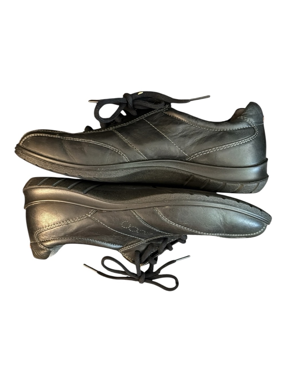 Ecco Black Leather Lace-Up Casual Sneakers, SZ 40 / 9